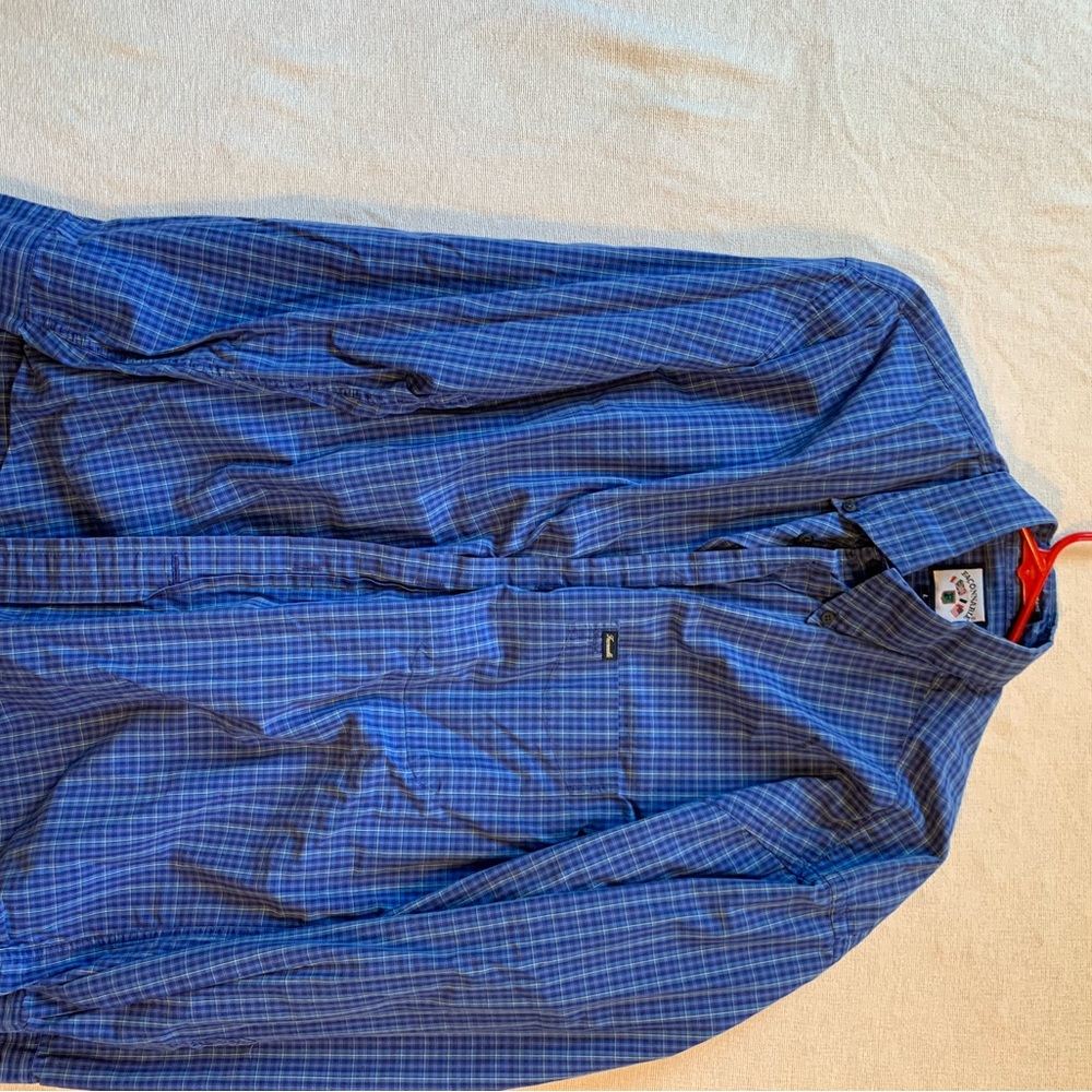 Faconnable Blue Checkered Button Down - image 5